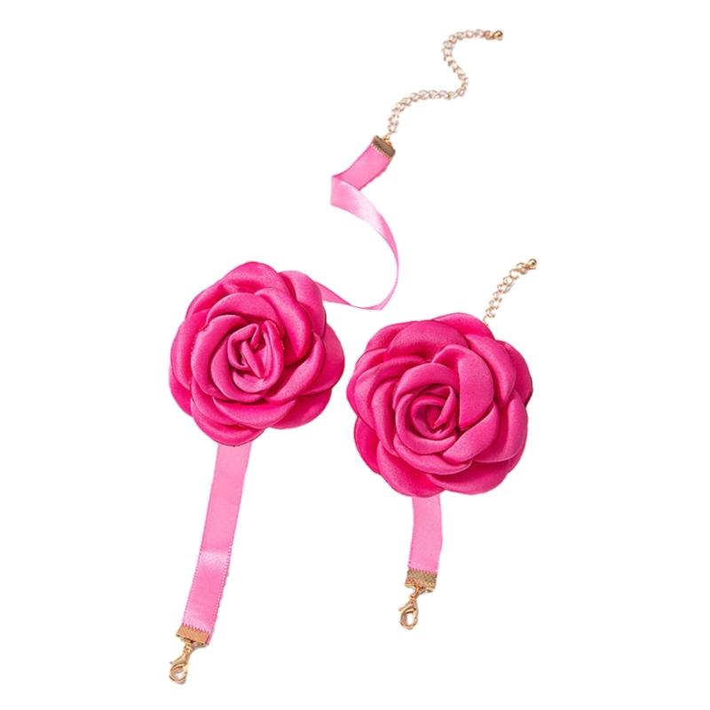 Simple Flowers Neckband Bracelet Lace Up Chokers Jewelry Temperament Neck Chain Elegant Clavicle Chain Necklace Jewelry