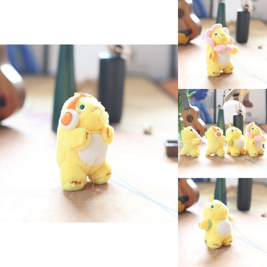 Delightful Mini Dinosaur Plush Toy Keychain Soft And Cuddly Cartoon Doll For Bags