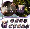 2023 Cross-border New Product Dog In Purple Rose Car Ornament Christmas Healing Series Personalized Christmas Tree Decoration