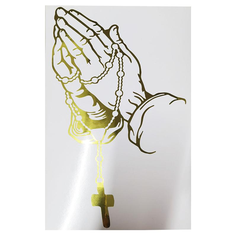 Color Car Prayer Gesture Laser Stickers Car Interior Stickers God Jesus Christ  Car Body Styling Decorative Stickers