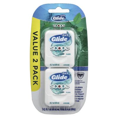 Oral-B, Glide, Scope Dental Floss, 2 Packs, 40m (43.7yd) Each
