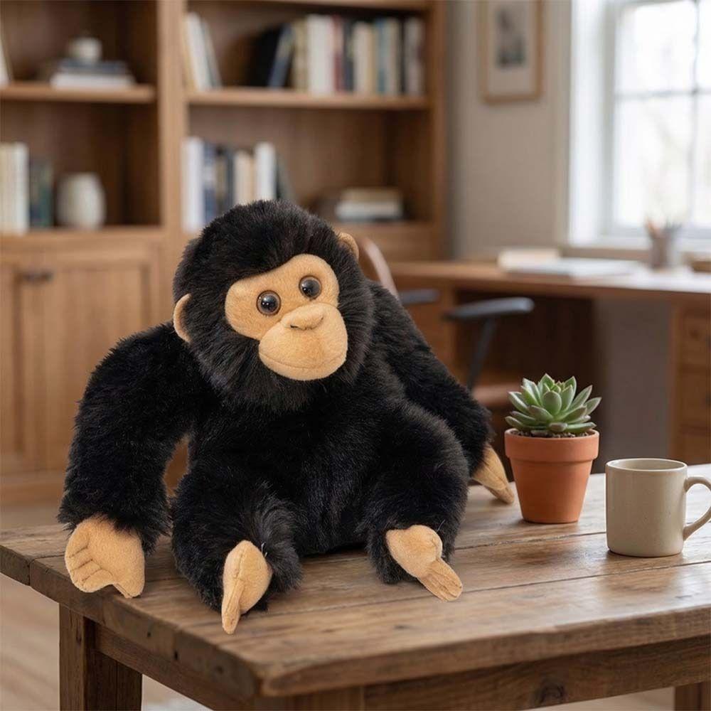 Soft Fluffy Chimpanzee Plush Toy Realistic Design Gorilla Stuffed Animal  Home Decor