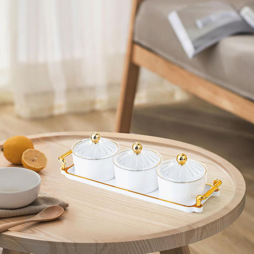 Dessert-Trennteller mit Deckel, Aufbewahrungsbehälter, unterteilte Snack-Servierschalen für Vorspeisen, Home-Party, süße Kekse, Nüsse