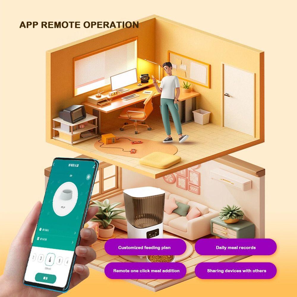 Hranitor automat pentru pisici cu control de la distanță prin WiFi, hranitor automat cu temporizator pentru pisici, distribuitor de mâncare pentru pisici pentru pisici și câini