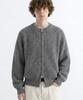 Underoff Crop Knit Zip-Up Cardigan Dark Red