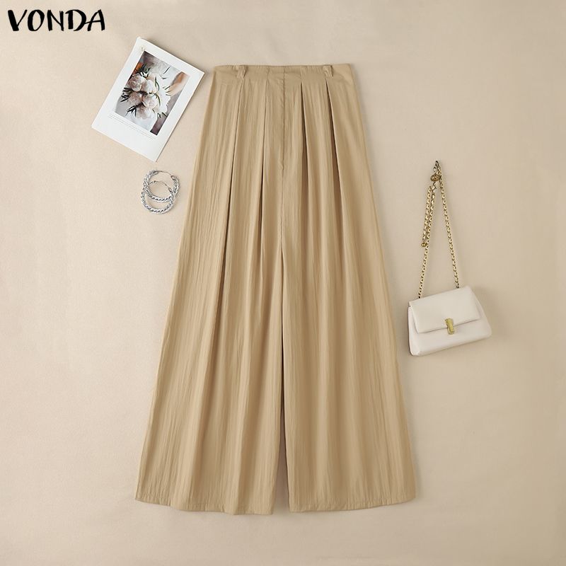 VONDA Women Summer Strapless Casual Long Holiday Jumpsuits Overalls S