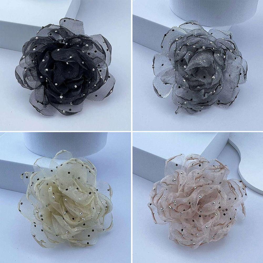 Tessuto Accessori fatti a mano Grande spilla a forma di fiore Spilla per abito Maglione Cappotto Spilla Spilla in stoffa Spille da bavero