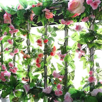 2,2 m Rose Künstliche Seide für Hochzeitsgirlande Kunstpflanze Blumenranke Heimzimmer Hochzeit Wandbehang Gartenbogen DIY Dekoration