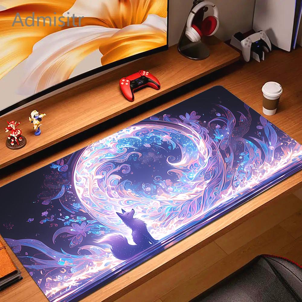 Pink Fox Mouse Mat Anime Kawaii Cute Mousepad Natural Rubber Gaming Table Pad Extra-large size Office Computer Mouse Desk Mats 600x300x2mm