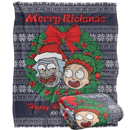 Rick And Morty Merry Rickmas Christmas Blanket