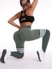 Women's Seamless High-Waisted Striped Peach Lift Yoga Leggings