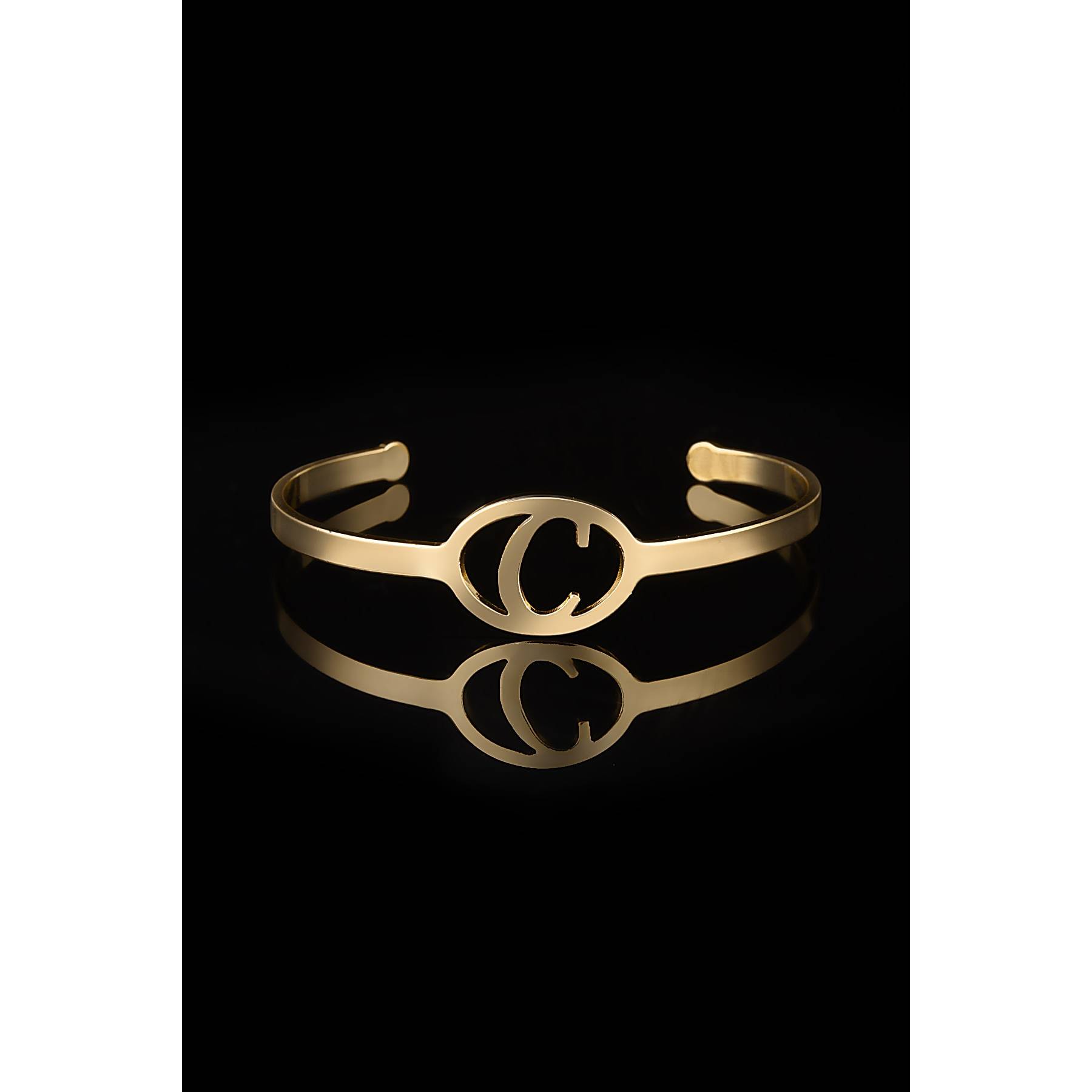 

Steel Gold Women s Letter C Cuff Bracelet
