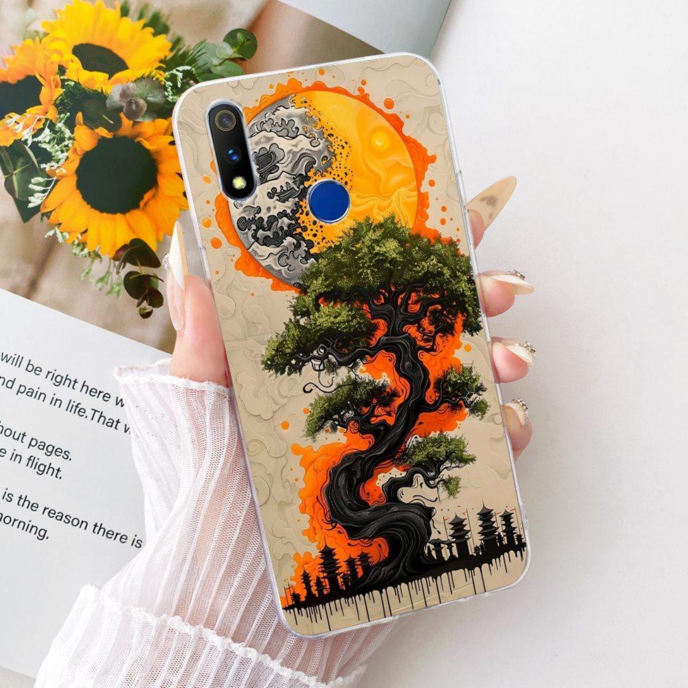 Transparent For Realme 3 Pro Case RMX1851 Cute Cat Fashion Butterfly Funny Painted Casing For Real Me 3 Pro Cover
