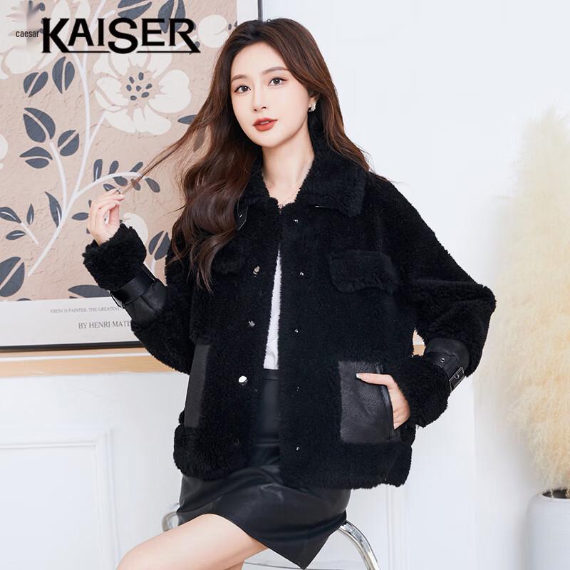 

KAISER Women s Pure Wool Shearling Biker Jacket One Size