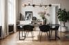 Siena Black Hanging Lamp 6-Flat Honey Lampshade E14