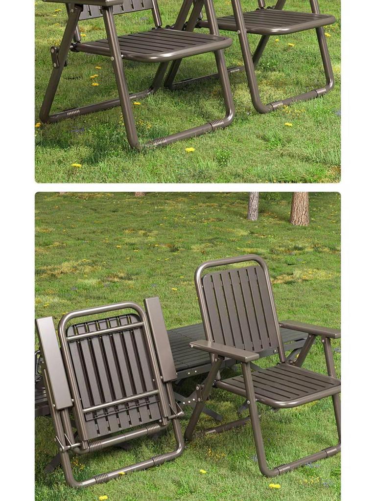 Portable Folding Recliner Beach Chair with Backrest - Ideal for Picnic, Balcony, Camping, and Leisure