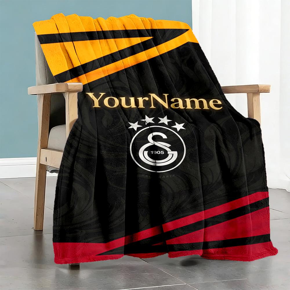 Galatasaray 103 Customize Your Name Blanket Lightweight Customizable Blanket Ultra-Soft Suitable for Sofa Chair Home Decor Livingroom