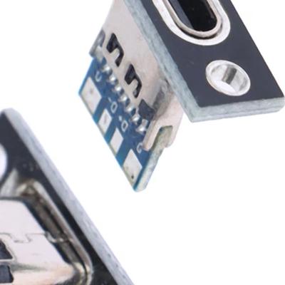 10 יחידות שקע USB 3.1 Type C עם פלטת קיבוע בורג שקע USB Type-C 3.1 Type-C 2 פינים 4 פינים מחבר נקבה שקע יציאת טעינה