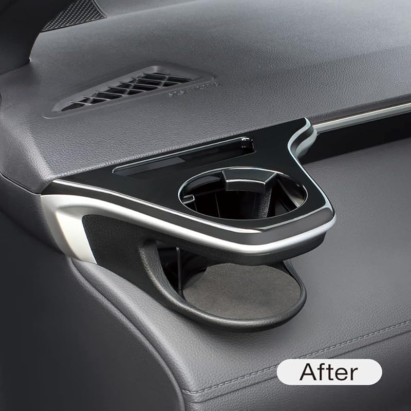 Tsuchiya Yac Vehicle-Specific Toyota Corolla Cross Air Conditioner Drink Holder for Passenger Seat, Black/Silver, 16.4cm Long x 14cm Wide x 21.9cm