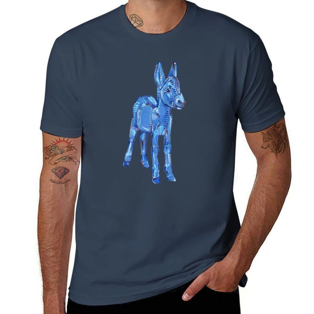 Baby Donkey in Blue TShirt Work Wear Lightweight Tee