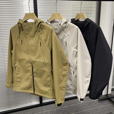 Men's Urban Tech Windproof Waterproof Softshell Jacket with 2K+ Magnetic Buckle for Spring/Autumn