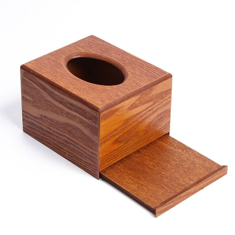Wooden Fan-shaped Tissue Box with Toothpick Holder