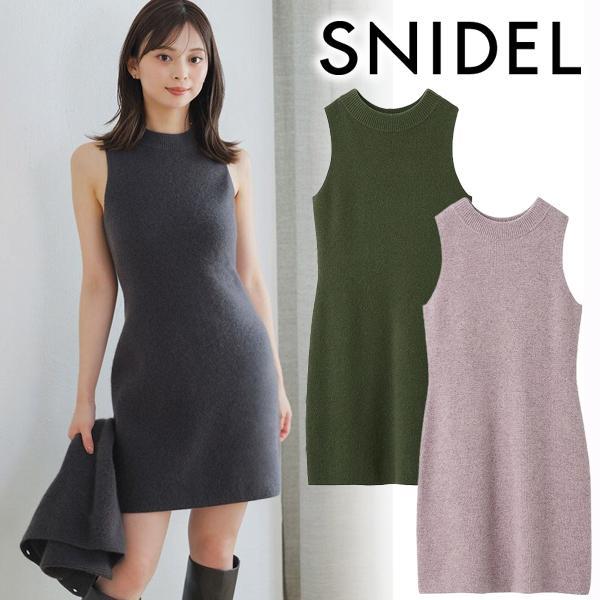 SALE50%OFF/Same-day shipping/SNIDEL Raccoon ridge neckline mini dress SWNO255011 2025 Fall/Winter