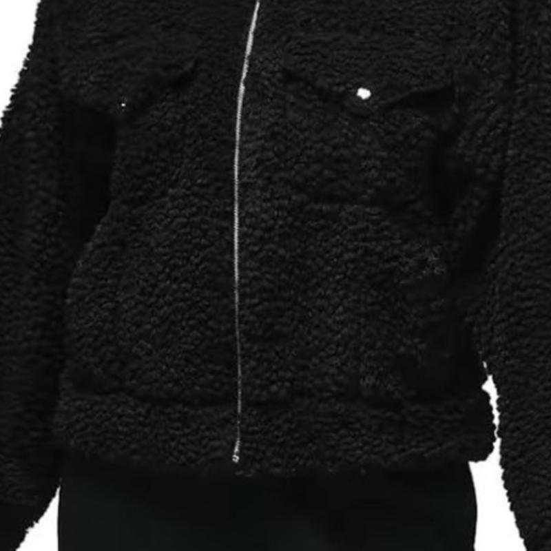 Jordan Solid Color Stand Collar Casual Jacket Women Outerwear Black FD7169-010