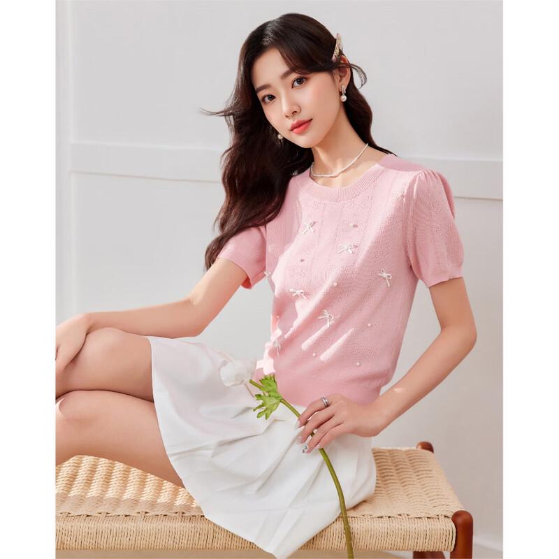 IEF Women's French Style Bow Knit Top