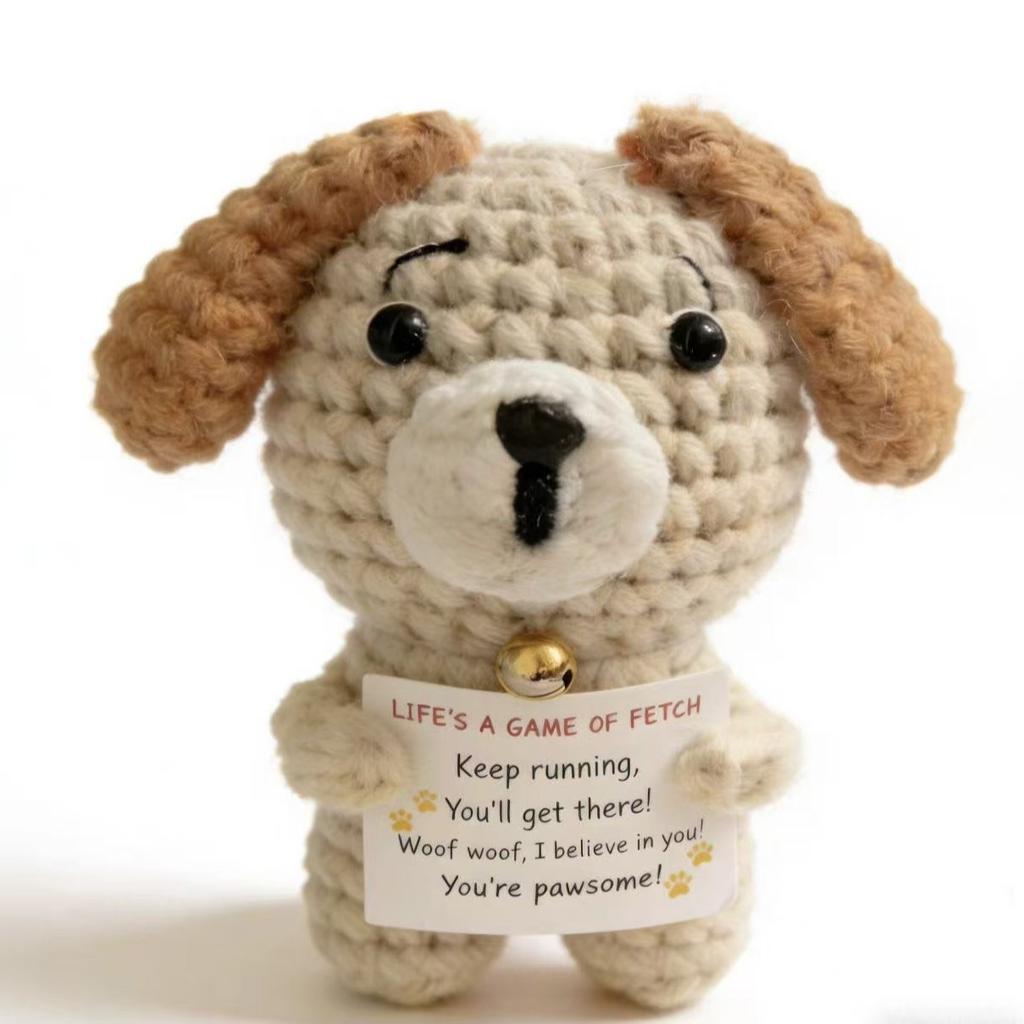 Lustige handgefertigte positive Kacke-Puppe mit Karte Heimdekoration Gestrickte Kacke Weihnachts-Puppen-Ornament Zimmerdeko Weihnachtsfeier Geschenke