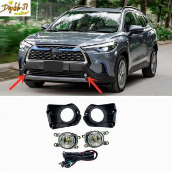 Pair For Toyota Corolla Cross LED DAYTIME RUNNING LIGHT FOG LAMP KIT