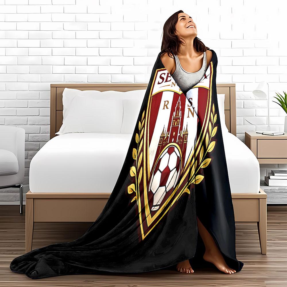 Real Sevilla Nova Crest Blanket for All Seasons Blanket Lunch Break Throw Gift
