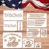 9 Pcs American Flag Stencils We The People Stencil Don'T Tread On Me Stencils