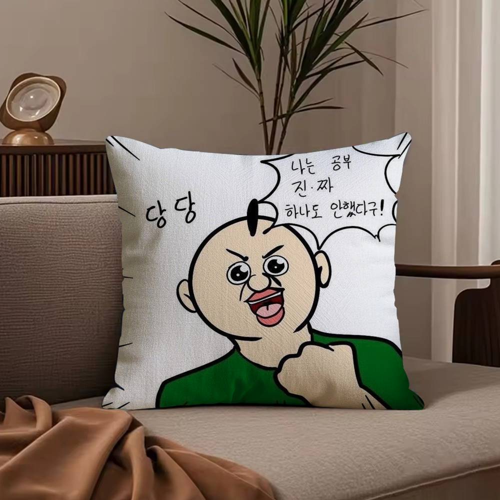 Funny Bonbons Daily Life Cartoon Pillow Case Anti-dustmite Pillowcase Invisible zipper silky short plush Sofa cushion cover