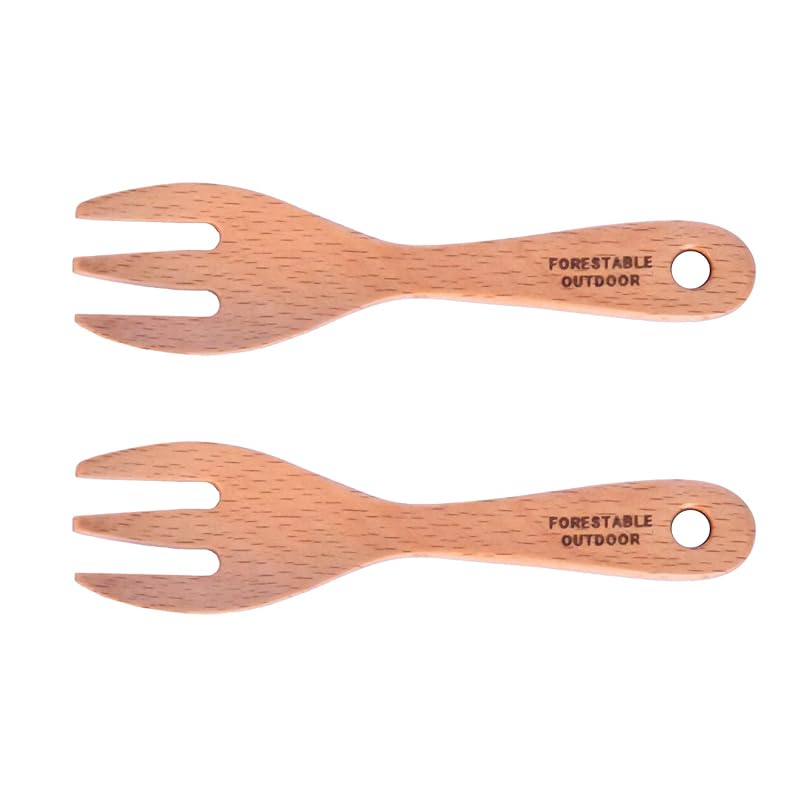 

FORESTABLE forestable mini fork set of 2 wooden natural wood outdoor camp