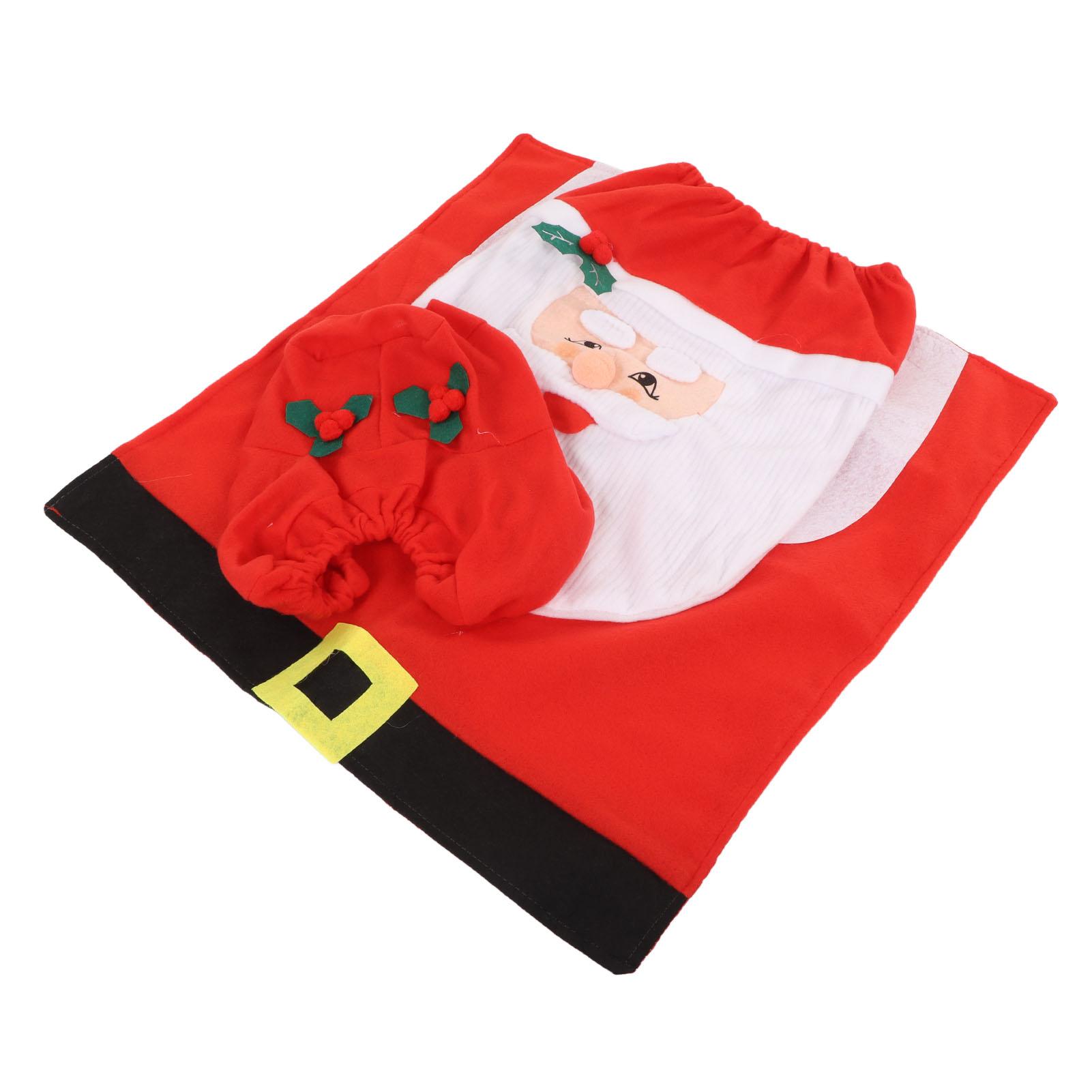 

3 шт. чехол для сиденья унитаза с изображением Санты, чехол для воды и бака, 3D украшение для ванной комнаты с изображением Санты на Рождество