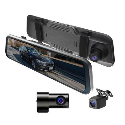 Three Lens Streaming Media Driving Recorder 9.66 Inches Touch Screen WIFI Panoramic Dash Cam Support Reverse Image Parking Monitoring