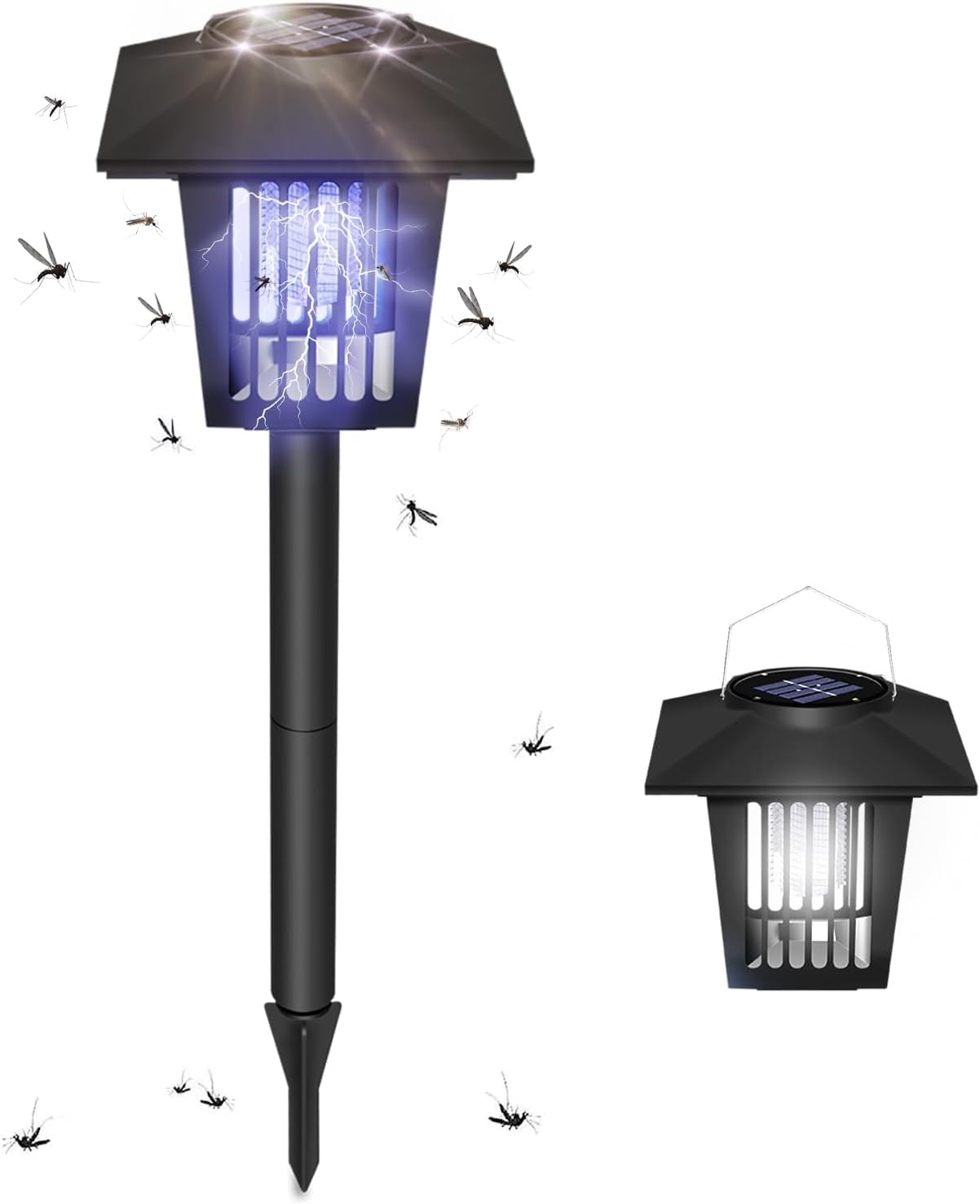 KLIFE Solar-Powered Electric Insect Killer for Outdoor Use: Features UV light attraction, 360° powerful mosquito repellent, insect trap, fly trap, and