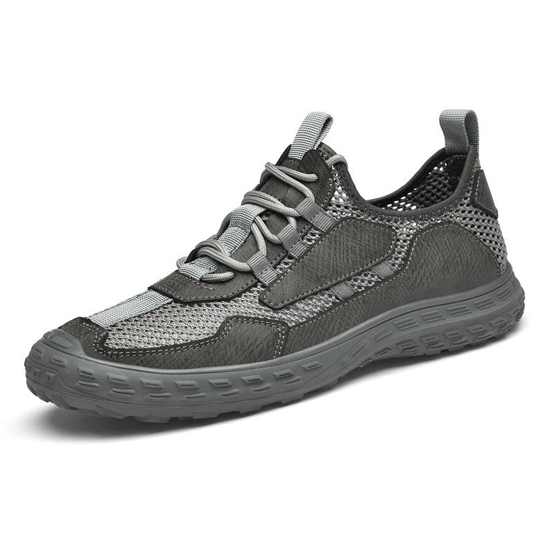 Men's shoes 2025 summer new men's refreshing mesh outdoor hiking shoes travel sports breathable fly-woven mesh shoes