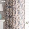 1PC LOZUJOJU Fashionable Retro Floral Cotton Linen Printed Tassel Semi Blackout Curtains for Small Windows Balcony