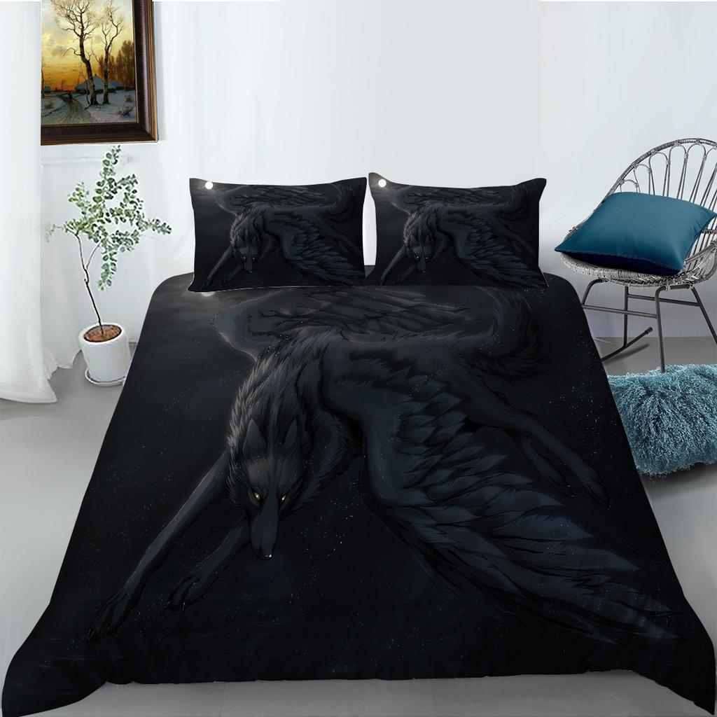 Animal Series Bedding Two Or Three-Piece Set Polyester Wolf 3D Digital Printing