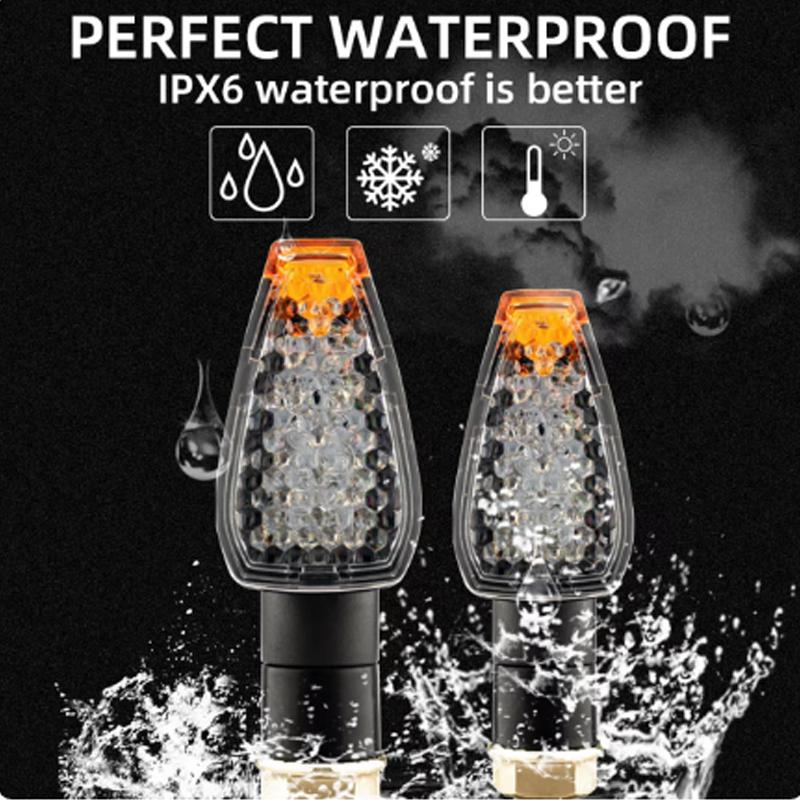 Universal 12V Motorcycle LED Turn Signals Long Short 14LED Turn Signal Indicator Lights Blinkers Flashers Amber Lamp
