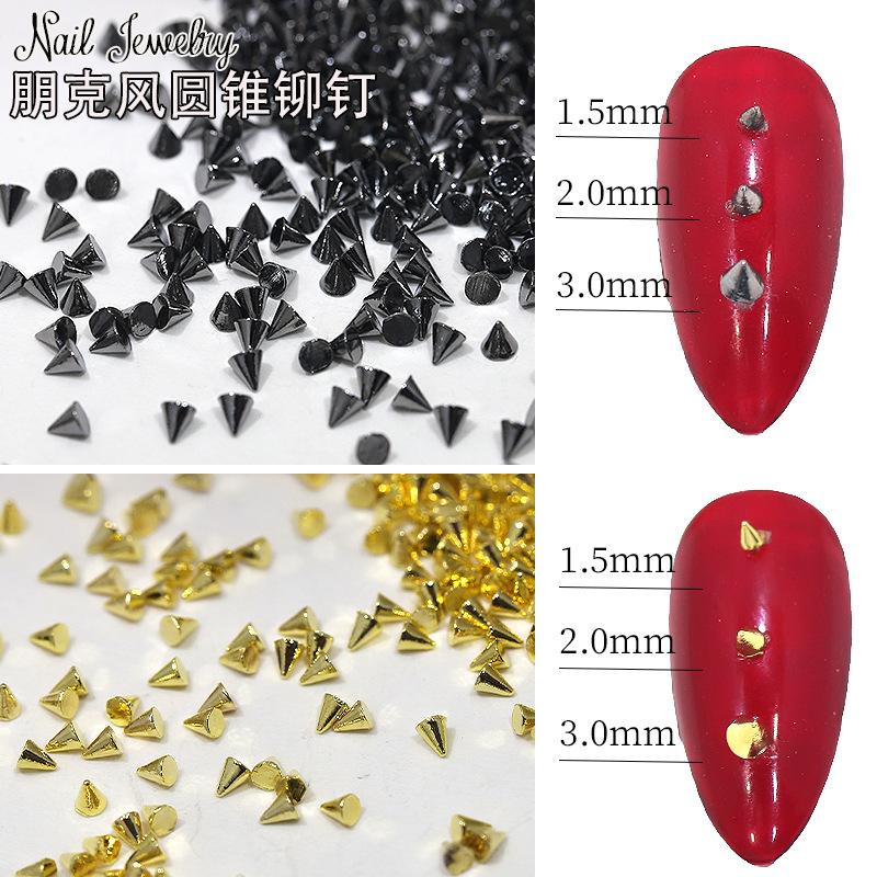 100Pcs Alloy Nail Charms Gold Silver Mixed Shapes Nail Art Decorations DIY Manicure Accessories