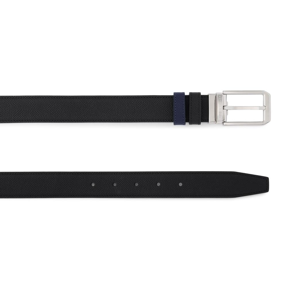 BONAVENTURA Square Cut Buckle Belt x Navy Leather x Noblesse Italian Genuine Men's (30mm) [Black (Nobile (Noblesse Leather) Leather)] Leather,