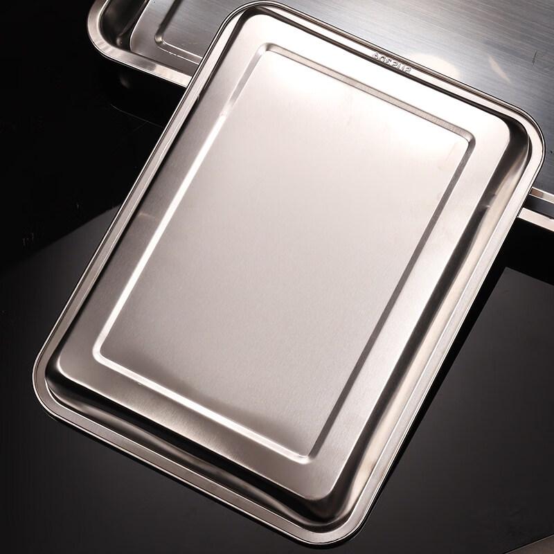 304 Stainless Steel Thickened Rectangular Serving Tray
