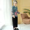 Paster Autumn Floral Tang Suit Set for Middle-Aged Women