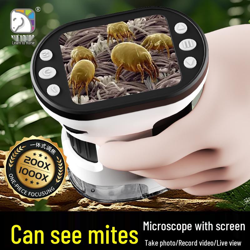 Xueyouma High Definition Digital Microscope with Display for Children and Students' Science Education