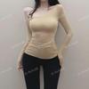 Korean Style Sexy Off-Shoulder Slim Fit Long-Sleeve T-Shirt for Autumn/Winter