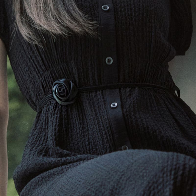 

ADAUL Атласный ремешок из бархата с розовым узором, многослойный - черный Black