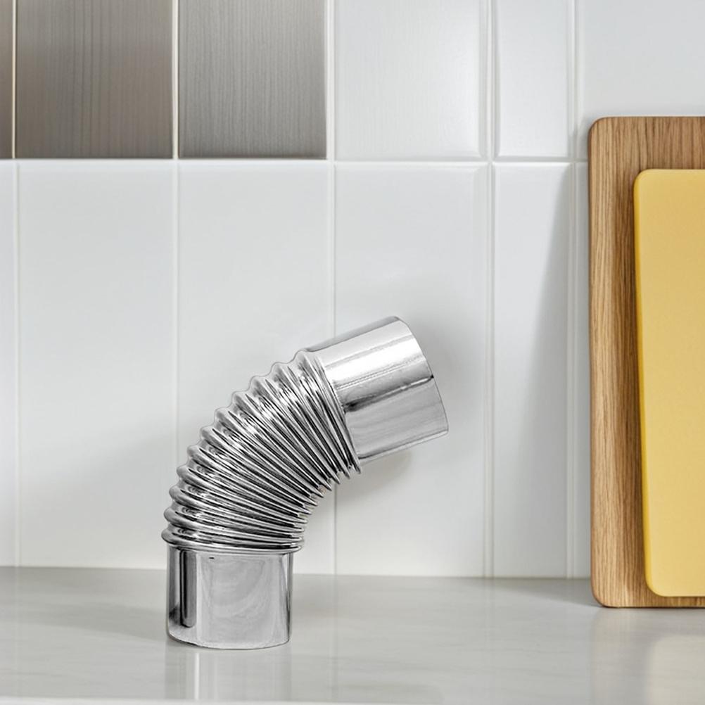 3ks Nerezová komínová trubka Set 90° koleno Rovná trubka Větrací otvor pro kamna Konektor pro odvod spalin Trubka pro plynový ohřívač vody